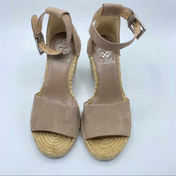 - VINCE CAMUTO Leera Espadrille Wedge Sandals Nude Jute Rope Tan Size 7 - Picture 2 of 8